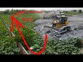 Update! Techniques Power Bulldozer Shantui Push Big Stones With Excellent Dump Truck In Action