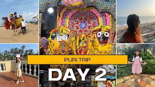 PURI TRIP DAY 2- Jagganath Temple Darshan   | Golden Beach | Night Market Shopping |