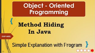 Method Hiding | Java | Simple Explanation with Program