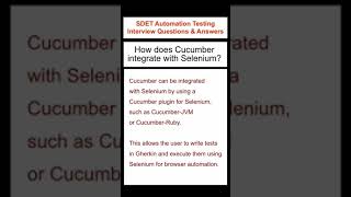SELENIUM : How does Cucumber integrate with Selenium? SDET Automation Testing Interview