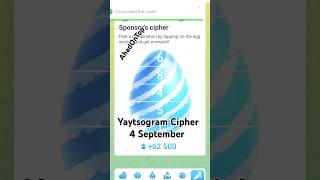 Yaytsogram Cipher 4 September #earnmoneyonline #games #quiz #tranding #yaytsogram #cipher