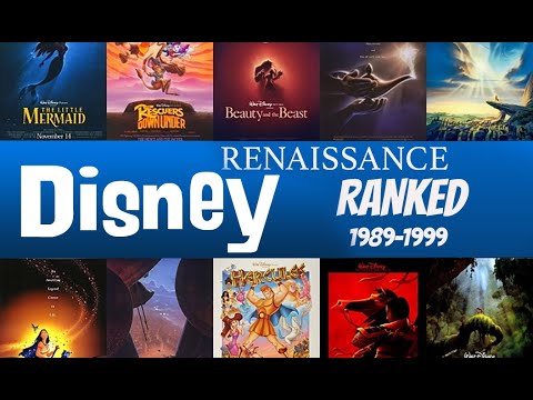 DISNEY RENAISSANCE All 10 Movies Ranked (1989-99) - YouTube