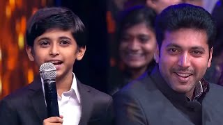 Jayam Ravi Son Aarav Cute Speech says He misses His Little Brother