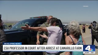 CSU professor arrested at Camarillo farm raid makes first court appearance