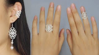 Easy and Fast Vintage Filigree Jewelry Making Tutorial/ How to Make Filigree Jewelries