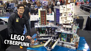 Giant LEGO Futuristic Cyberpunk City with Lights!