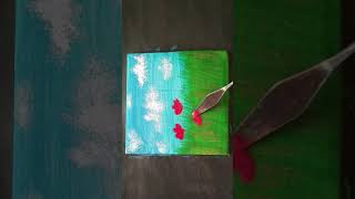 🌧 Rain Season 🌷 Colorful Garden | Easy Acrylic Painting  #shorts Neelam Chauhan