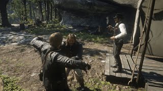 Dutch's reaction to Micah pushing Arthur is very strange