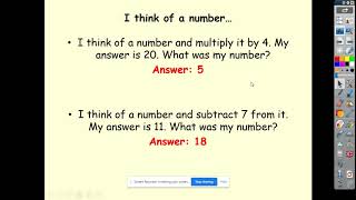 Solving 2 step equations with function machines