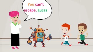 A new robot of Lucas's principal - Funny Cartoon Story - Lucas English