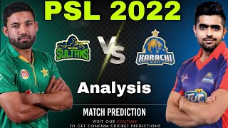 PSL 2022 1st Match Prediction Multan Sultan vs Karachi Kings | MS vs KK Dream11 | Today Match | Live