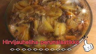 Hirvijauheliha-perunalaatikko