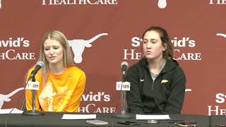 Lady Vols Assistant Coach Jenna Burdette, Tess Darby post-game vs. Texas