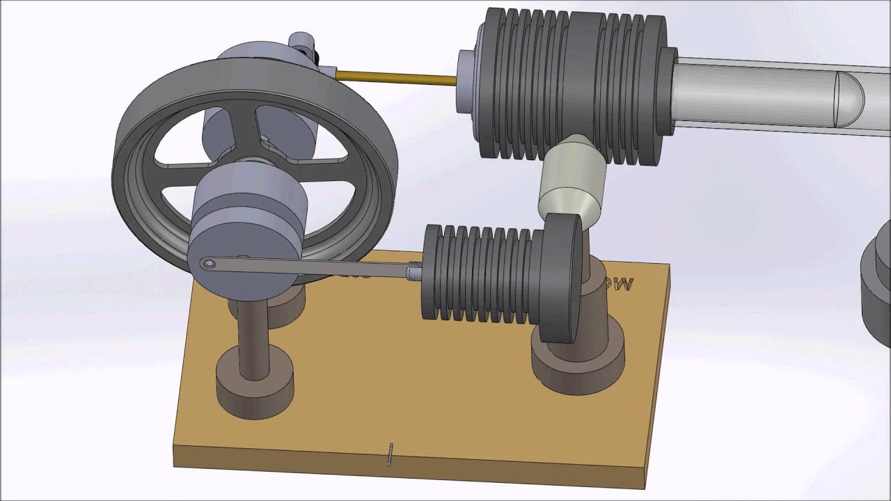 Motor Stirling Solidworks Animación - YouTube