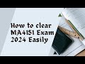 How to Clear MA4151 Arrear Exam easily  2024? | Prepare the exam | Main Topics in MA4151