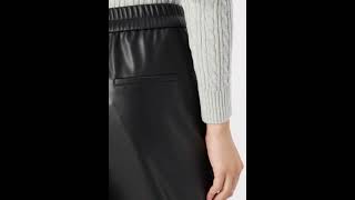 ONLY ONLMYNTE PANTS Trousers Leatherlook Shiny Black Women | Zalando