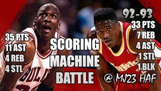 Michael Jordan vs Dominique Wilkins Highlights Bulls vs Hawks (1992.11.07)-Endless Scoring! 68pts!