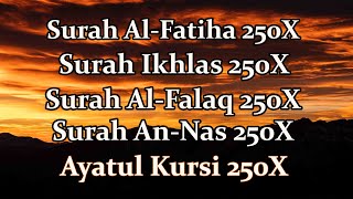 Surah Fatiha, Ikhlas, Falak, Nas & Ayatul Kursi For 250x With English Translation & Transliteration