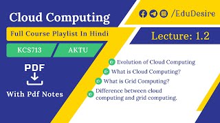 Evolution of Cloud Computing | Difference between Cloud Computing and Grid Computing | AKTU