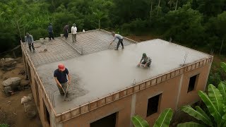 (Part 3) Construction of flat reinforced concrete roof of modern house