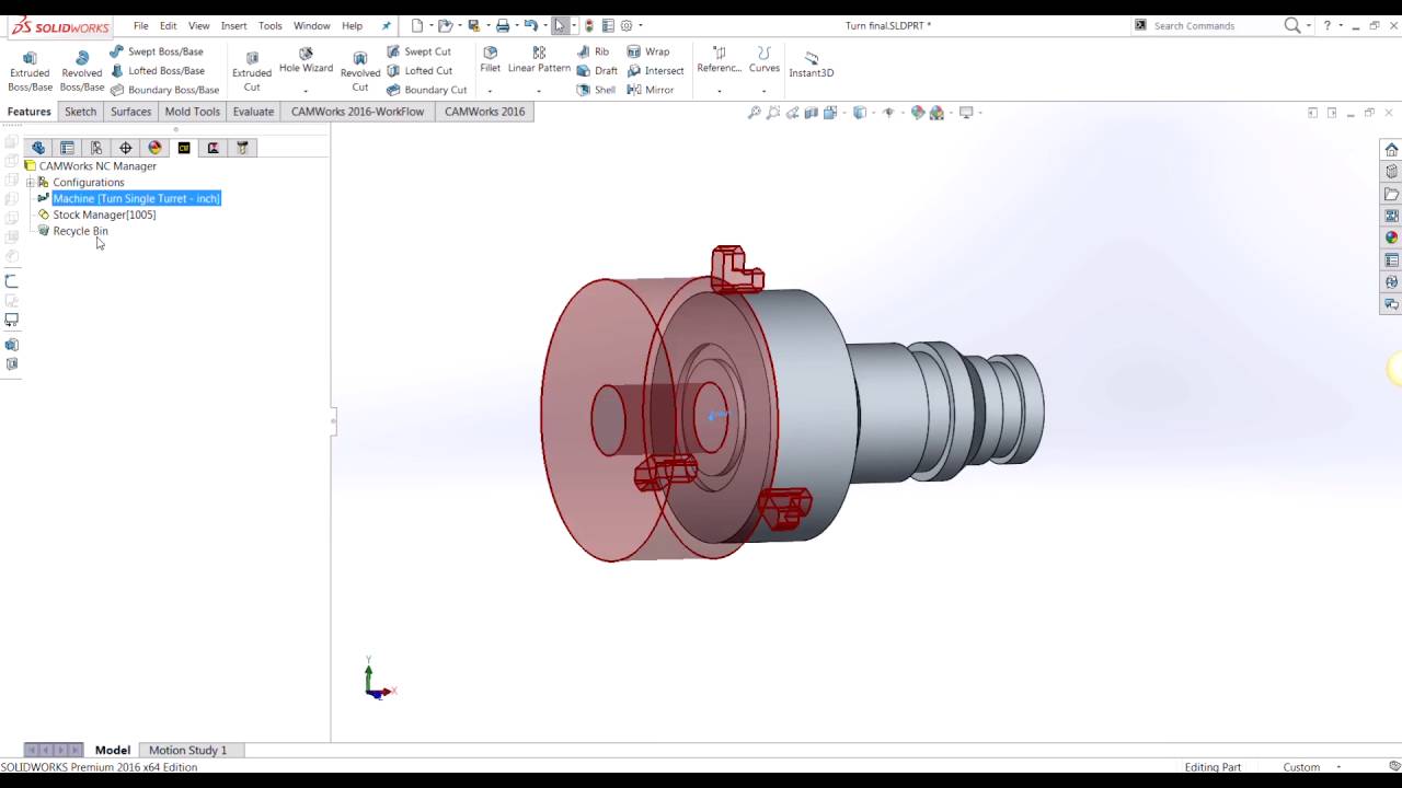 CAMWorks Turning Setup And Coordinates - YouTube