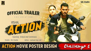 Action Trailer Poster Design I Vishal, Tamannaah I Hiphop Tamizha I Supreme Studio I Official