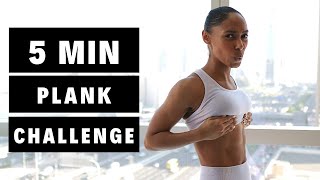 5 minute plank exercise challenge | toned abs