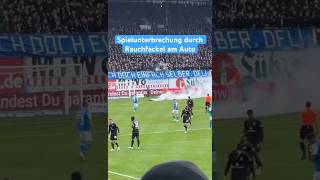 Rauchfackel am Auto in Rostock: FC Hansa Rostock vs. Hamburger SV Nord Derby Pyro Scheiß dfb