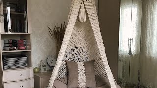 المرجيحة الملكية 💚 الجزء الثاني  How to make a macrame Hammock 👸 part 2❤❤