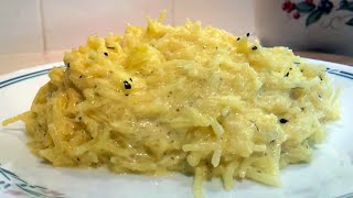 Spaghetti Squash Alfredo - quick and easy, Low Carb, LCHF, Ketogenic