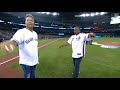 mil@tor raines throws first pitch to alomar