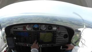 Pilot's Eye, 9 Minutes Approach to Friedrichshafen EDNY, Germany, ILS 24 with a Diamond DA42 NG