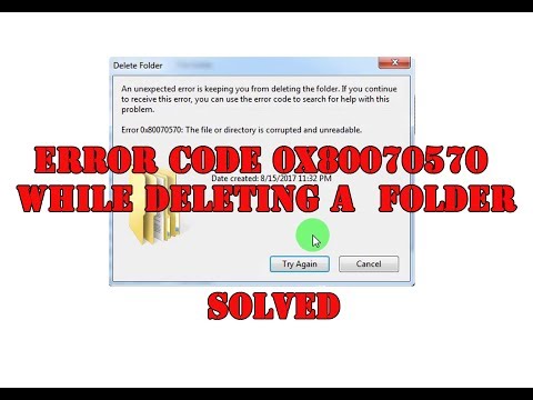 Как исправить код ошибки 0x80070570 при удалении папки