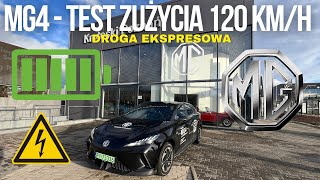 Elektryczny MG4 - TEST zużycia 120 km/h (droga ekspresowa)