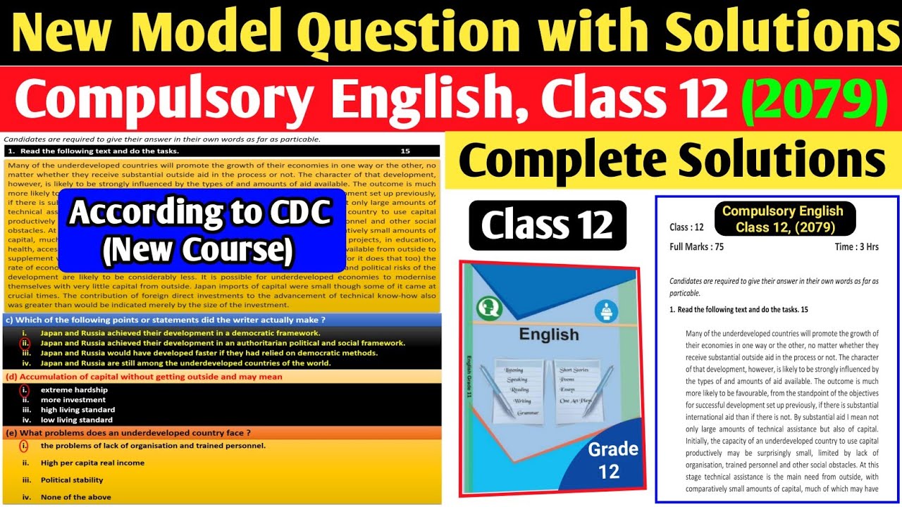 Class 12 Compulsory English Model Question With Solutions 2081 (2024 ...