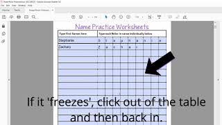 Editable Name Practice Tutorial