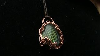 Free Form Swirly Bezel Cabochon Pendant Wire  Wrapping Tutorial Beginner