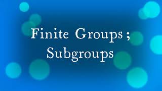 Group: Finite Group, Subgroup, Order Group, Order Unsur, Center, dan Centralizer