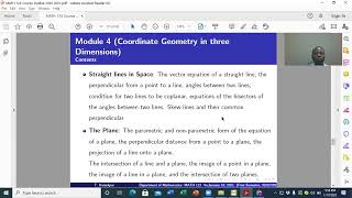 VECTORS AND  GEOMETRY (MATH 123) Course Syllabus Lecture 1B