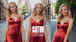 Red satin dress