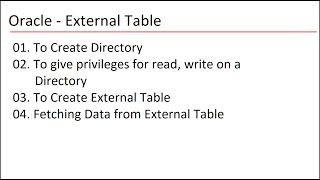 Oracle - External Table || How to Create and Use Oracle External Table #oracle #oraclesql #sql