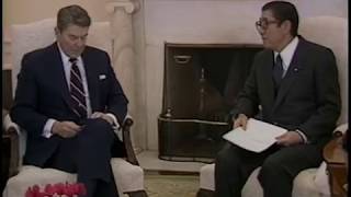 President Reagan Meeting with Japanese Foreign Minister Abe on January 10, 1986