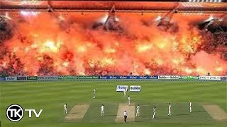 Angry Cricket Fans Burn The Stadium - Throw Fire Crakers and Bottles