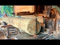 Thousands of years are still intact! Let's look at sawing wood using a band saw/ heavy and long