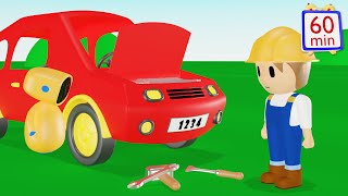 Repair the Red Car, BIDI! - BIDI \u0026 ROBI in ENGLISH 60 minutes | Cartoons for Kids