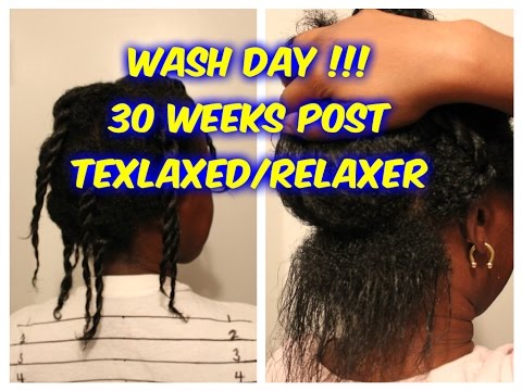 WASH DAY !!!..w/ WILD GROWTH OIL ''30 WEEKS'' POST TEXLAXER/RELAXER WASH DAY !!!..w/ WILD GROWTH OIL ''30 WEEKS'' POST TEXLAXER/RELAXER