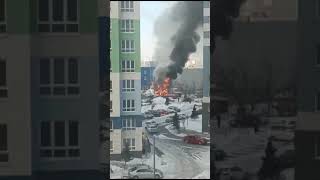 Пожар на улице 1-й Чулымской в Новосибирске