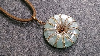 Wire Stone Donut Pendants - How to make wire jewelry 183