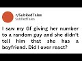 I saw my gf giving her number to a random guy, did I overreact? #reddit  #redditupdate #storytime