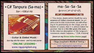 C#/Db Tanpura (138.6 Hz) | Sa-ma | Longform HQ Drone Samples | World of Tuning | Rāga Junglism